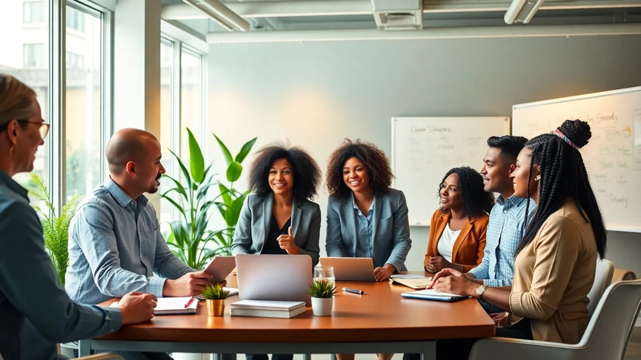 Collaborative discussion on strategies for success among diverse professionals.