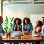 Collaborative discussion on strategies for success among diverse professionals.