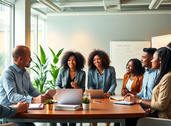 Collaborative discussion on strategies for success among diverse professionals.